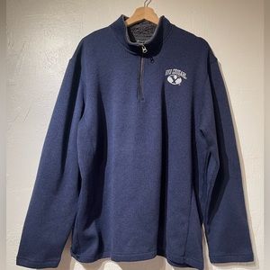 Champion Elite Men’s BYU Cougar Blue 1/4 Zip Long Sleeve Pullover Size XXL